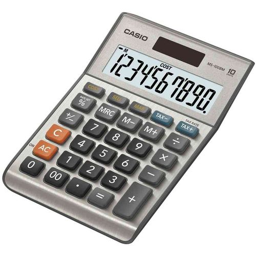CASIO Calculatrice de bureau MS-100 BM, solaire /  batterie