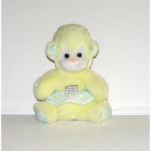 Singe Jaune Boulgom Peluche Doudou Singe Pouet Pouet Avec Jupette 23 Cm