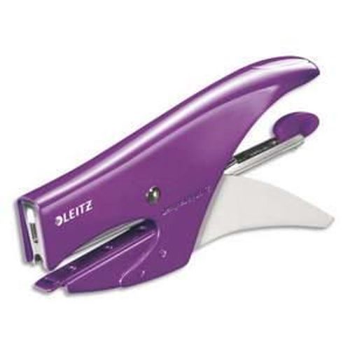 Leitz Pince Agrafeuse Wow Violet, Agrafes N° 10, Capacité 15 Feuilles