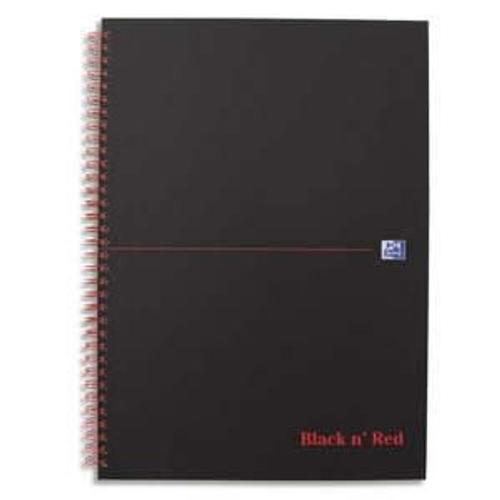 Oxford Black N Red Cahier Notebook Spiralé Couverture Carte 140 Pages Ligné 7mm + Marge 14,8x21