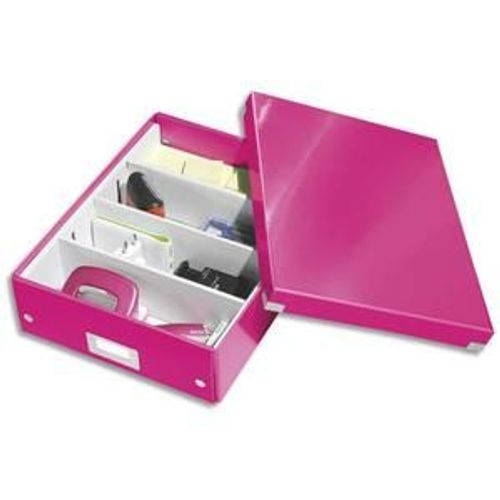Leitz Boîte Click&store M-Box Avec Compartiments Amovibles. Coloris Rose