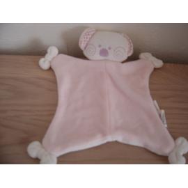 Doudou plat koala velours étoiles phosphorescentes rose naissance