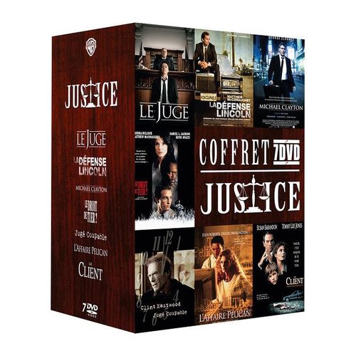 Coffret 7 Dvd Justice : Le Juge + La Défense Lincoln + Michael Clayton + Le Droit De Tuer ? + Jugé Coupable + L'affaire Pélican + Le Client - Pack