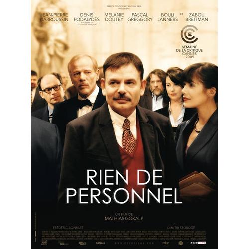 Rien De Personnel -Véritable Affiche De Cinéma Pliée -Format 120x160 Cm - De Mathias Gokalp Avec Jean Pierre Darroussin, Denis Podalydes, Melanie Doutey, Pascal Greggory- 2009