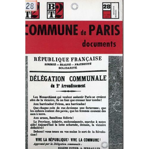 Bibliotheque De Travail 2 Bt2  N° 28 : Commune De Paris Documents