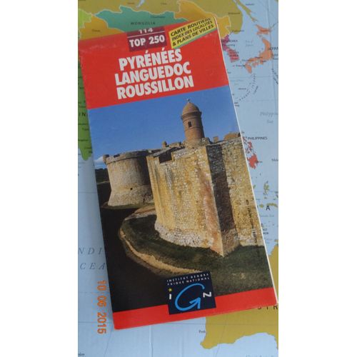Carte Ign 114 - Pyrenes Languedoc Roussillon - Top 250 -  Série Rouge 2000
