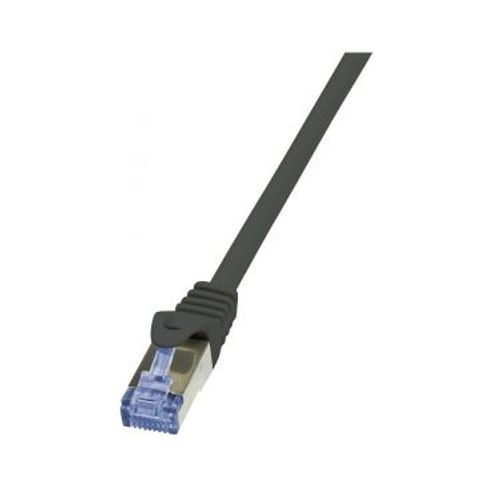 LogiLink PrimeLine - Cordon de raccordement - RJ-45 (M) pour RJ-45 (M) - 1 m - SFTP, PiMF - CAT 6a - sans halogène - noir