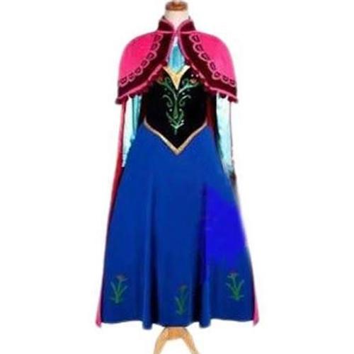 Costume Complet Personnage Disney Princesse Anna La Reine Des Neiges Frozen Hiver Flocons Glace Bonhomme De Neige