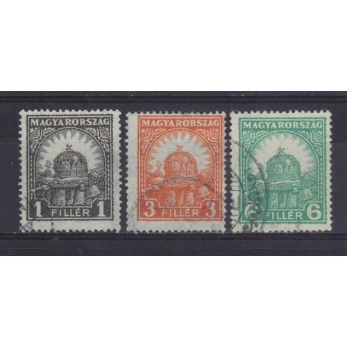 Hongrie 1926 : Couronne De Saint Etienne - Série De 3 Timbres Oblitérés