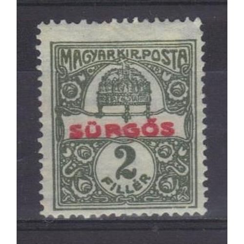 Hongrie 1916 : Couronne De Saint Etienne - Timbre Pour Journaux  : Timbre Exprès 2 Fi. Vert-Olive Et Rouge Neuf *