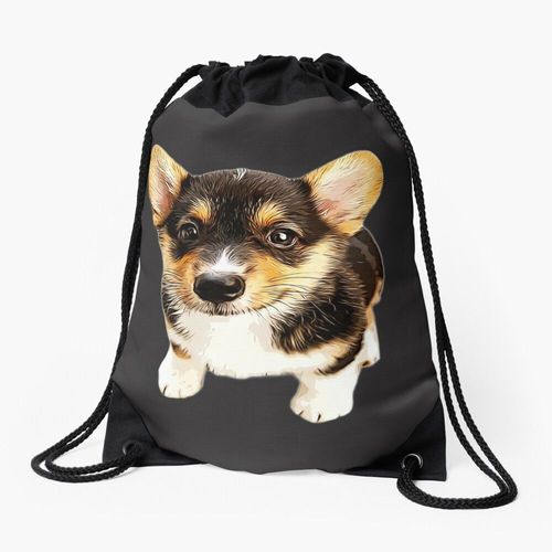 Sac à dos Chiot Corgi tricolore Sac à cordon pour le sport cadeau