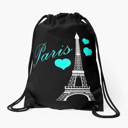 Sac à dos Tour Eiffel Noir Sarcelle Paris France Sac à cordon pour le sport cadeau