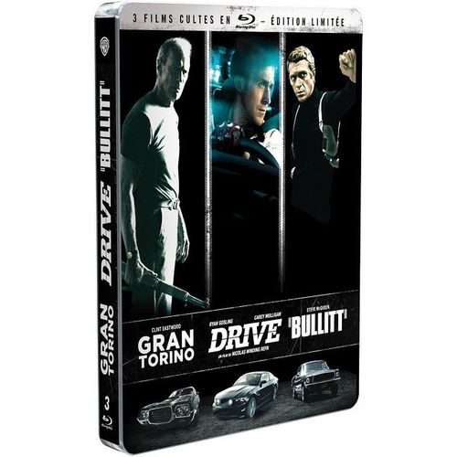 3 Films Cultes - Coffret - Gran Torino + Drive + Bullitt - Édition Steelbook Limitée - Blu-Ray