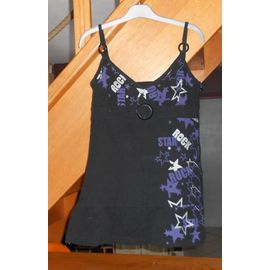 Top "" La Halle "", Noir/Violet Et Blanc, Ts