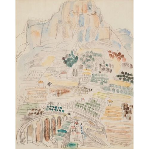 Canevas imprimer Vue de Vence au pied de Saint-Jeannet (vers 1927) Impression sur toile Roulée Tableau Art Décoration Murale / Sans cadre 40x50cm ou 45x45cm