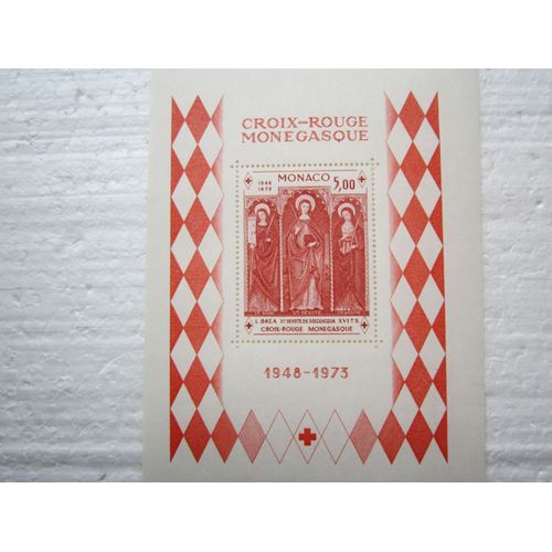Xveme Anniversaire De La Fondation De La Croix Rouge Monegasque. (1948-1973). Feuillet N°7 (1973)
