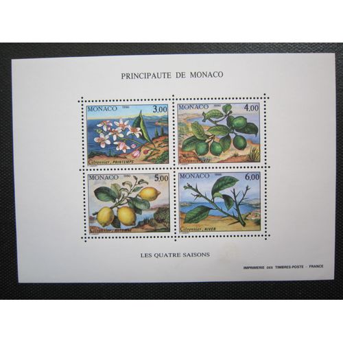 Les Quatre Saisons Du Citronnier. Bloc N°51. 1990