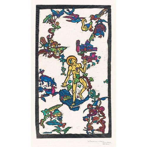 Canevas imprimer Saint-François c.Assise (1926) Impression sur toile Roulée Tableau Art Décoration Murale / Sans cadre 40x50cm ou 45x45cm