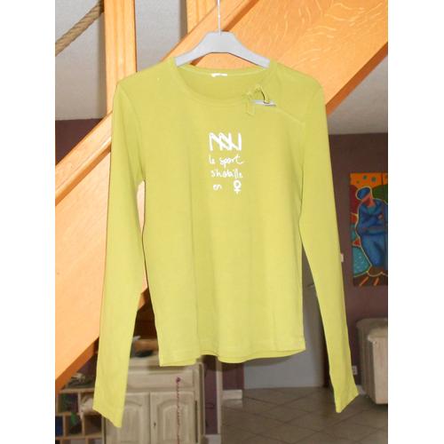 T-Shirt Manche Longue  ""  Dorotennis "", Vert Olive, T38