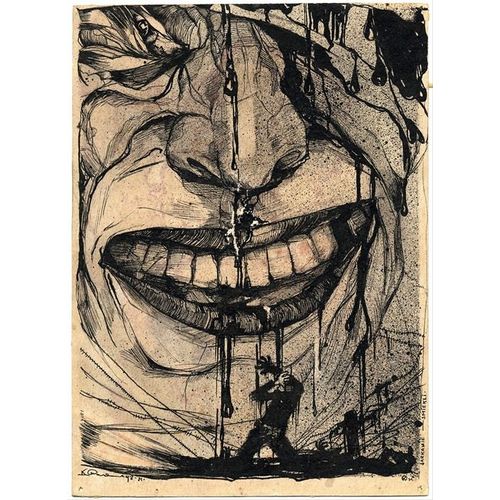 Canevas imprimer Rire rouge (1931) Impression sur toile Roulée Tableau Art Décoration Murale / Sans cadre 40x50cm ou 45x45cm