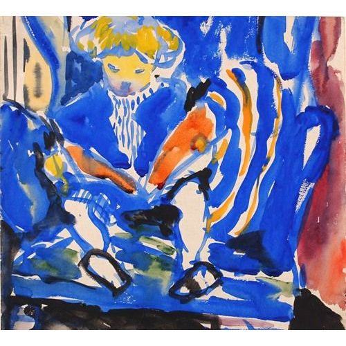 Canevas imprimer Lecture d'enfants (1915-1918) Impression sur toile Roulée Tableau Art Décoration Murale / Sans cadre 40x50cm ou 45x45cm