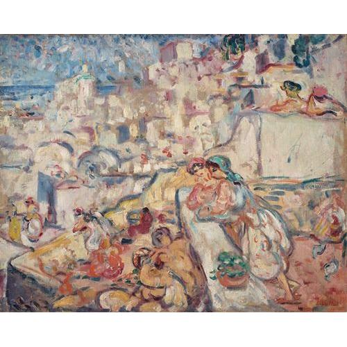 Canevas imprimer Alger, La Casbah (vers 1906) Impression sur toile Roulée Tableau Art Décoration Murale / Sans cadre 40x50cm ou 45x45cm