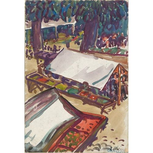 Canevas imprimer Vue du marché, Chinon, France (vers 1923) Impression sur toile Roulée Tableau Art Décoration Murale / Sans cadre 40x50cm ou 45x45cm