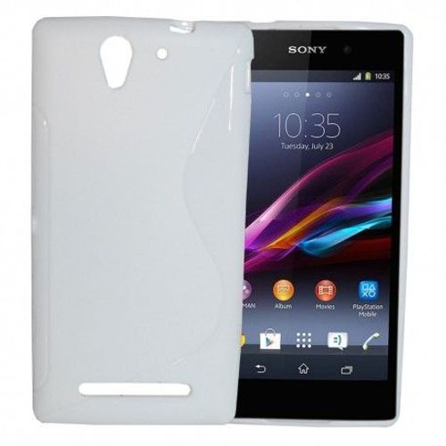 Etui Housse Coque Gel Vague S Sony Xperia E3 - Blanc