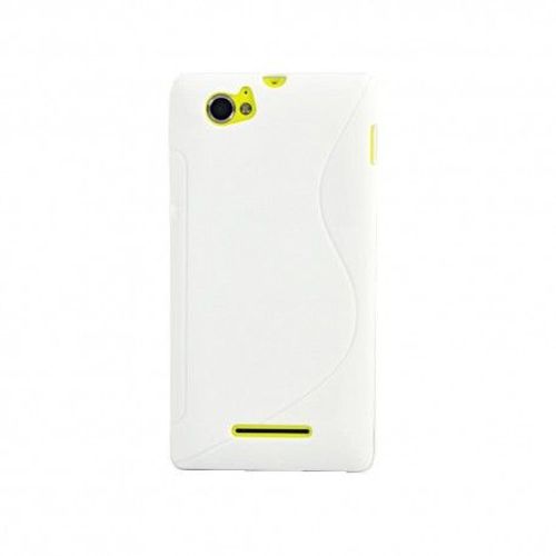 Etui Housse Coque Gel Vague S Sony Xperia M - Blanc