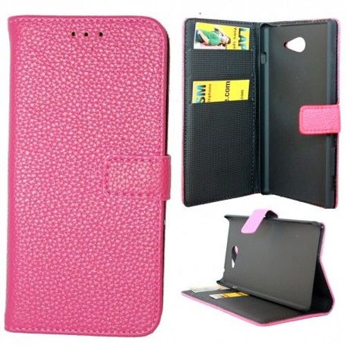 Etui Housse Coque Portefeuille Sony Xperia M2 - Rose