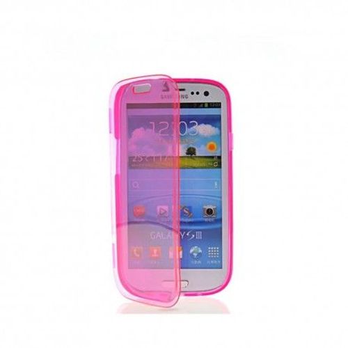 Etui Housse Coque Gel Rabat Samsung Galaxy S3 Mini - Rose