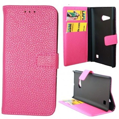 Etui Housse Coque Portefeuille Nokia Lumia 735 - Rose