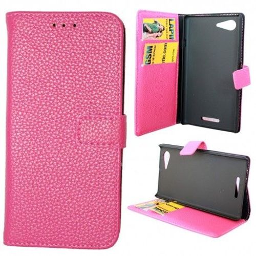 Etui Housse Coque Portefeuille Sony Xperia E3 - Rose