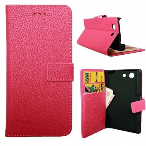 Etui Housse Coque Portefeuille Sony Xperia Z3 Compact - Rose