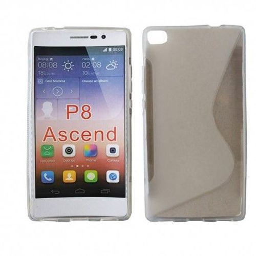 Etui Housse Coque Gel Vague S Huawei Ascend P8 - Gris