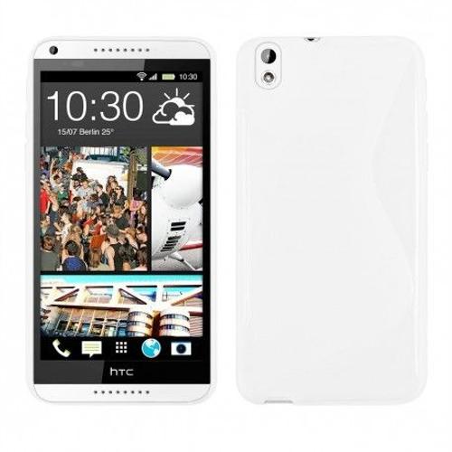 Etui Housse Coque Gel Vague S Htc Desire 816 - Blanc