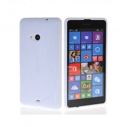 Etui Housse Coque Gel Vague S Microsoft Lumia 535 - Blanc