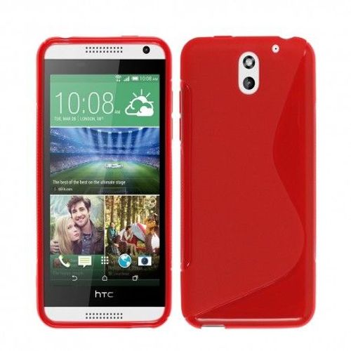 Etui Housse Coque Gel Vague S Htc Desire 610 - Rouge