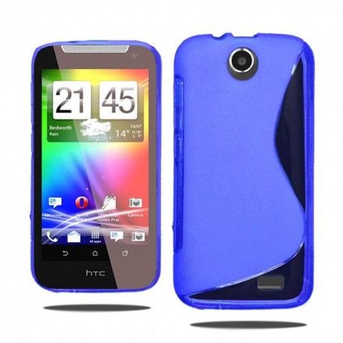 Etui Housse Coque Gel Vague S Htc Desire 310 - Bleu