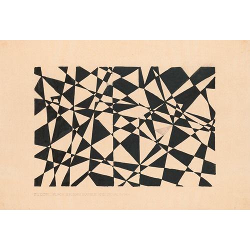 Canevas imprimer [Dessin pour sol non identifié, marbre noir belge et gris royal. à motif abstrait (1910) Impression sur toile Roulée Tableau Art Décoration Murale / Sans cadre 40x50cm ou...