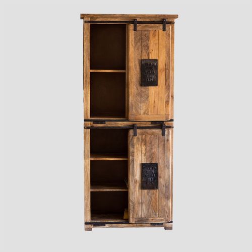 Armoire Avec 2 Portes Coulissantes En Bois De Manguier Uain Bois De Mangue