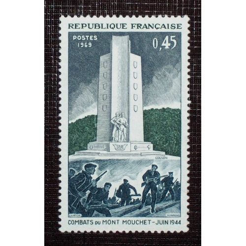 France N° 1604 Neuf Sans Charnière De 1969 - 45c  « Combats Du Mont Mouchet (25ieme Anniversaire De La Libération) »