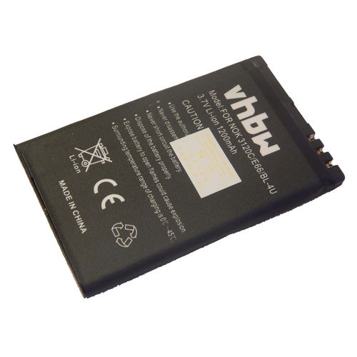 Batterie Li-Ion 1200mah (3.7) Vhbw Pour Téléphone Portable, Smartphone Nokia C5-03, C5-04, C5-05, C5-06, C5-3, E66, E75, N515 Comme Bl-4u, N4u85t Etc.