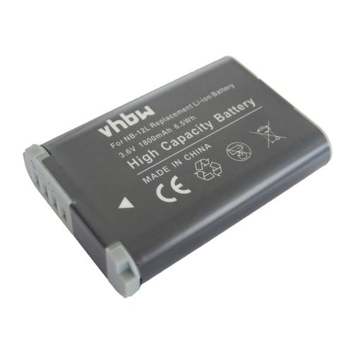 Batterie Li-Ion 1800mAh (3.7V) vhbw pour caméra vidéo caméscope Canon PowerShot G1X Mark II, PowerShot G1 X Mark 2 comme NB-12L.