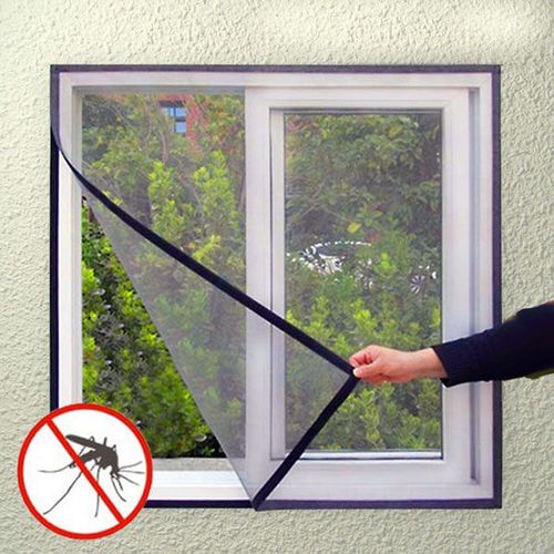Lot De 1 Moustiquaire Pour Fenêtre Avec Fixation Velcro 120 X 100 Cm Filet Noir Anti-Moustiques Anti-Insectes