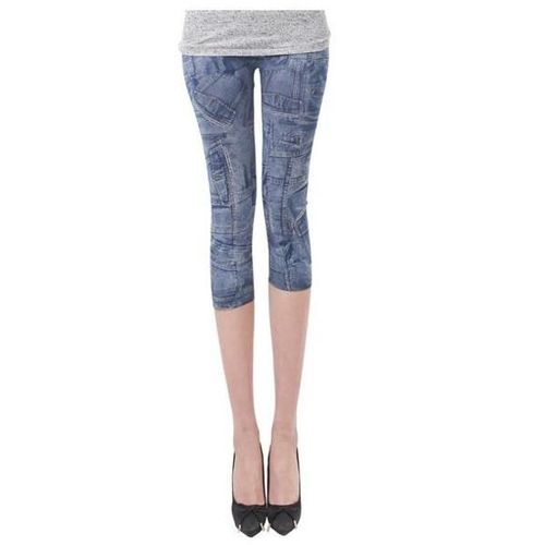 Legging Corsaire Pantacourt Bleu Jean Patchwork- T 38/:40