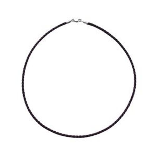 Cordon Soie 2mm Noir Argent