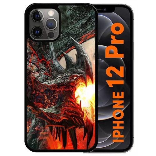 Coque Pour Iphone 12 Pro - Dragon - Noir