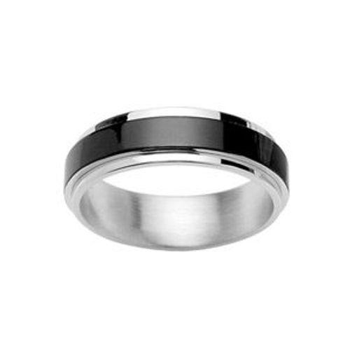 Bague Acier Tournante Anneau Noir