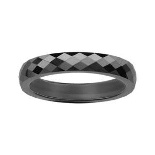 Alliance 1/2 Jonc 4mm Céramique Noire Facette